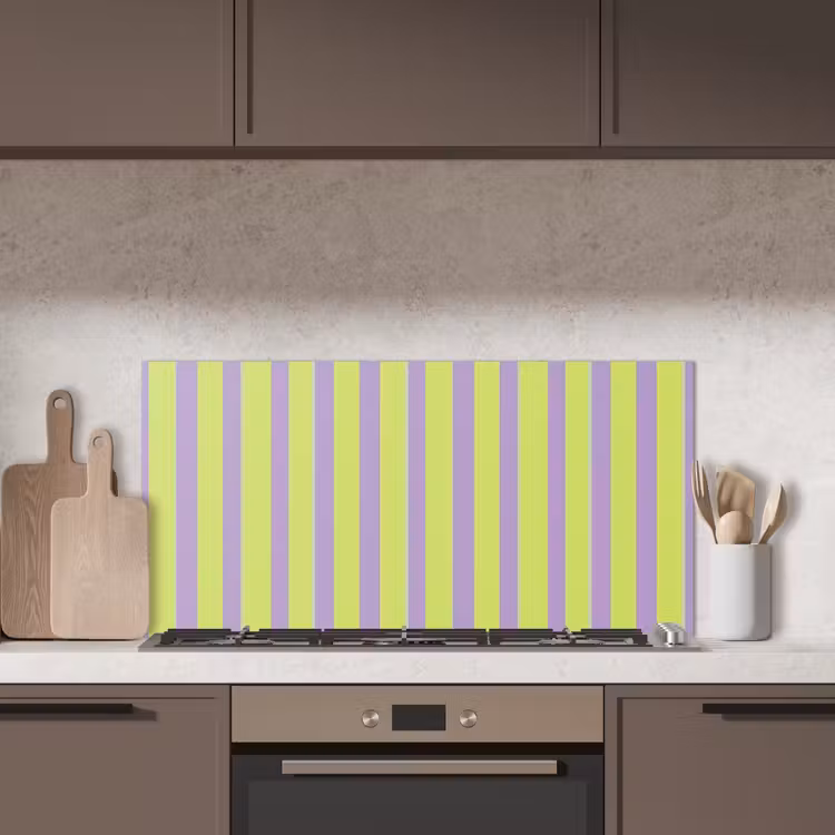 Strepen - Patroon - Groen keuken achterwand spatscherm middel 899 -sfeer2