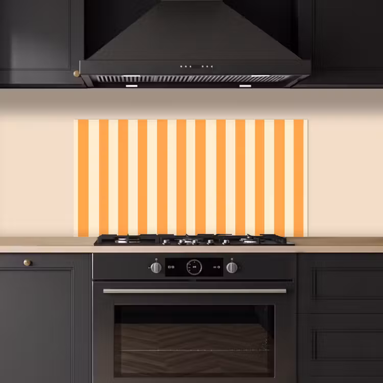 Strepen - Patroon - Oranje keuken achterwand spatscherm middel 899 -sfeer1