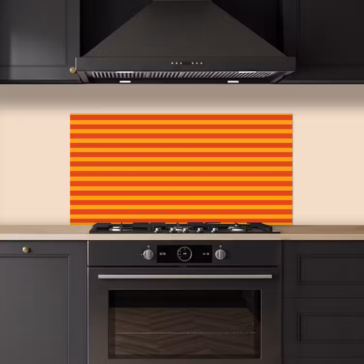 Strepen - Patroon - Oranje keuken achterwand spatscherm middel 899 -sfeer1