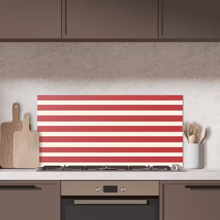 Strepen - Patroon - Rood keuken achterwand spatscherm middel 899 -sfeer2