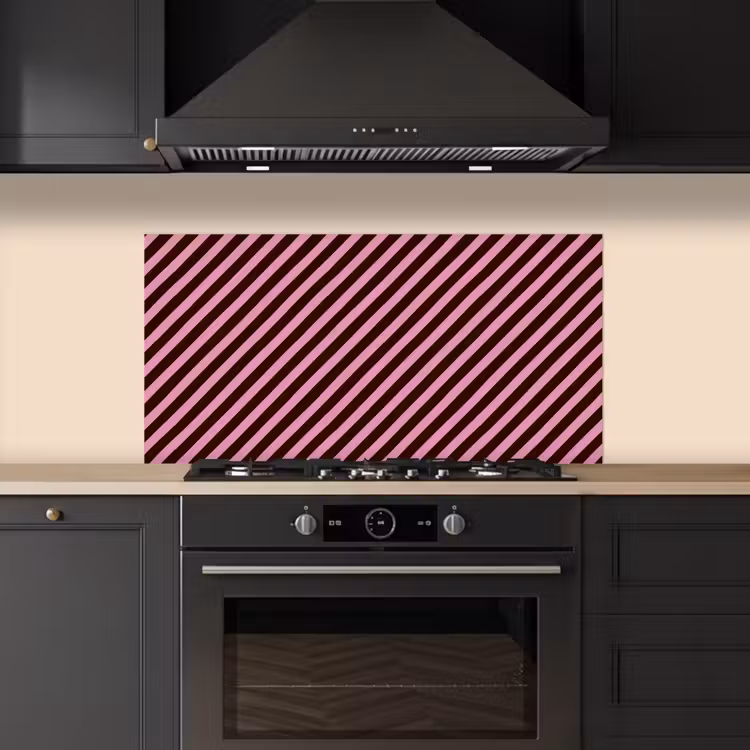 Strepen - Roze - Bruin keuken achterwand spatscherm middel 899 -sfeer1