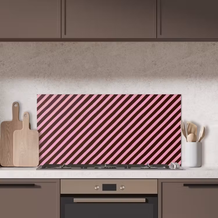 Strepen - Roze - Bruin keuken achterwand spatscherm middel 899 -sfeer2