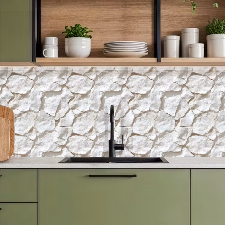 Structuur - Rots - Wit keuken achterwand 2 middel 871 -sfeer3