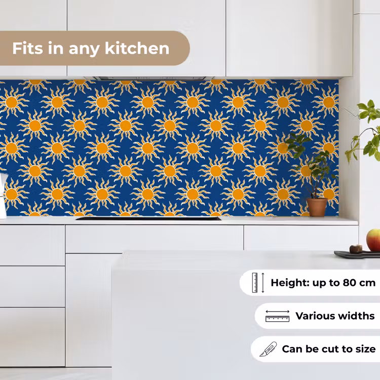 Zon - Patroon - Blauw keuken achterwand 2 middel 871 -sfeer4_UK
