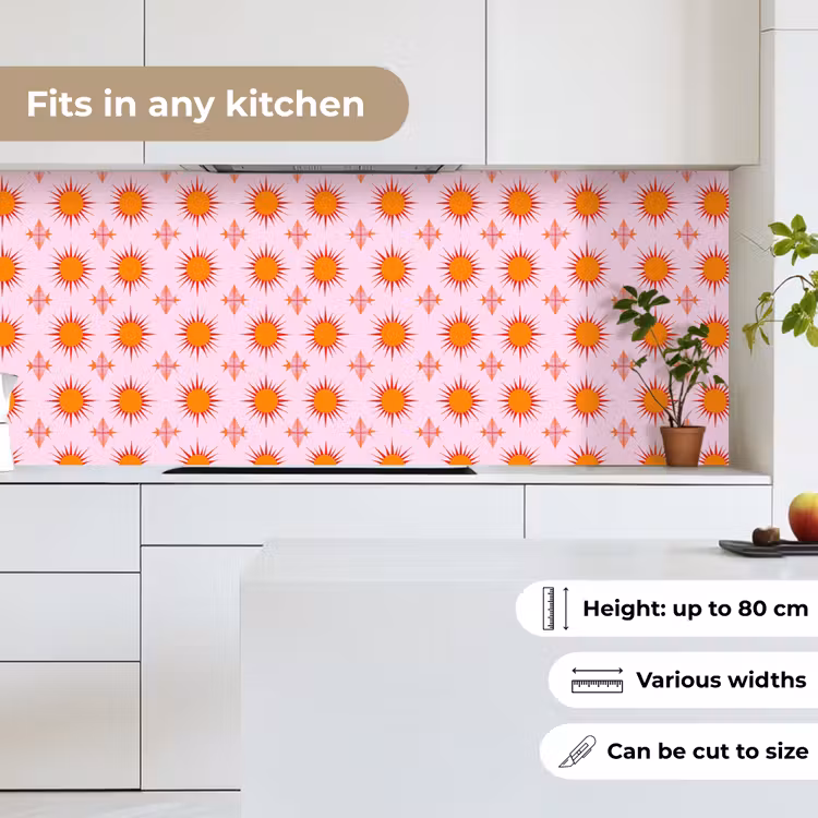 Zon - Patroon - Roze keuken achterwand 2 middel 871 -sfeer4_UK