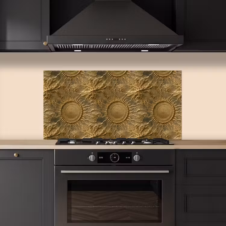 Zon - Reliëf - Antiek - Goud keuken achterwand spatscherm middel 899 -sfeer1