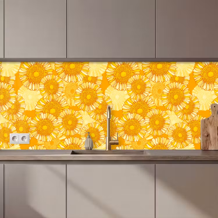Zonnebloem - Zomer - Patronen - Bloemen keuken achterwand 2 middel 871 zz_3dshopping