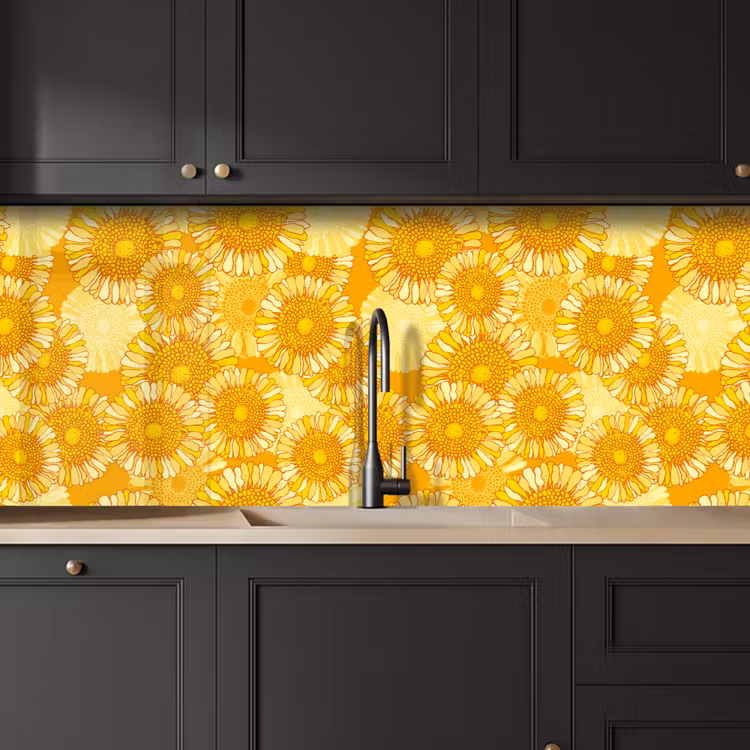Zonnebloem - Zomer - Patronen - Bloemen keuken achterwand 2 middel 871 -sfeer1