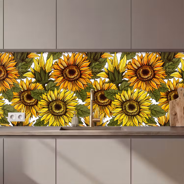 Zonnebloem - Vintage - Design keuken achterwand 2 middel 871 zz_3dshopping