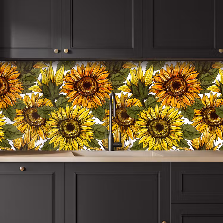 Zonnebloem - Vintage - Design keuken achterwand 2 middel 871 -sfeer1