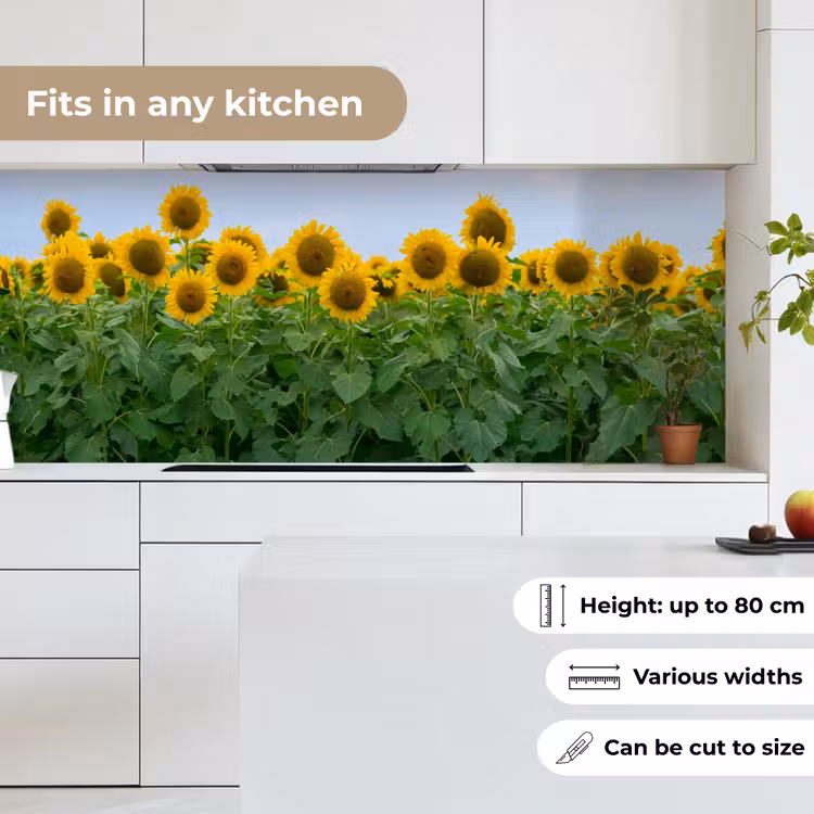 Zonnebloemen - Geel - Natuur keuken achterwand 2 middel -sfeer4_UK