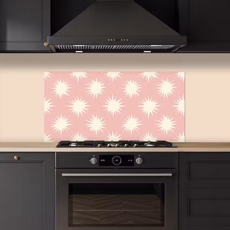 Zonnen - Patroon - Roze keuken achterwand spatscherm middel 899 -sfeer1