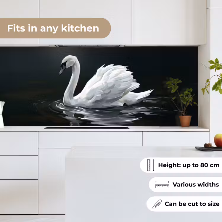 Zwaan - Water - Natuur - Realistisch - Wit keuken achterwand 2 middel -sfeer4_UK