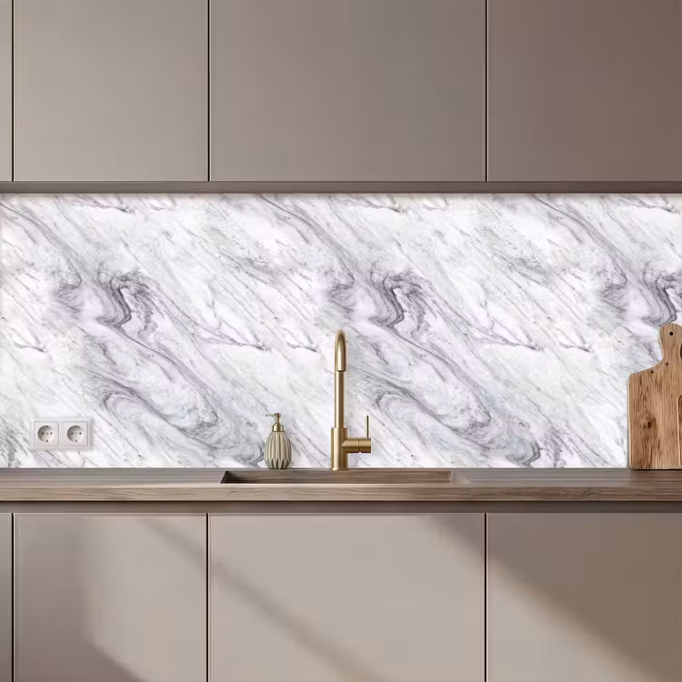 Wervelende - Grijsstructuur - Marmer - Wit keuken achterwand 2 middel 871 zz_3dshopping