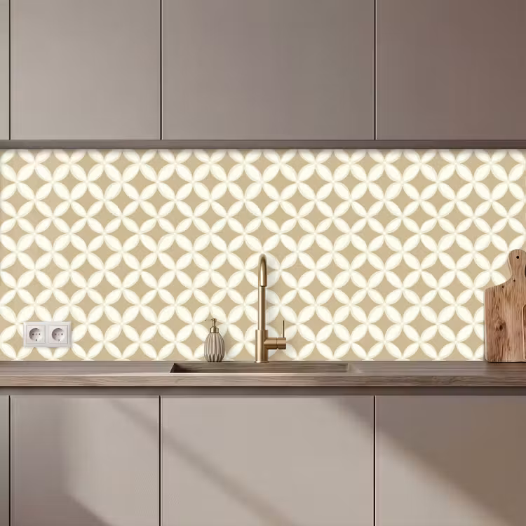 Symmetrisch - Motief - Beige keuken achterwand 2 middel 871 zz_3dshopping