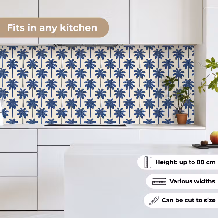 Symmetrisch - Palm - Blauw keuken achterwand 2 middel 871 -sfeer4_UK