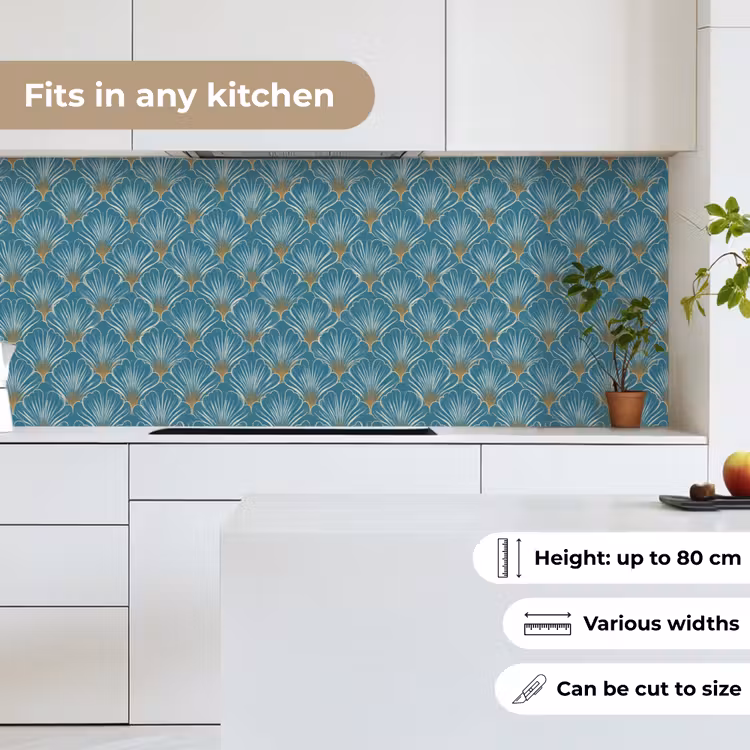 Symmetrisch - Patroon - Blauw keuken achterwand 2 middel 871 -sfeer4_UK