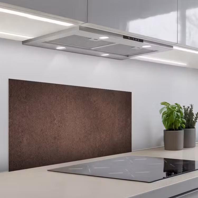 Textuur - Beton - Abstract - Donker - Bruin keuken achterwand spatscherm middel -3d_schuin