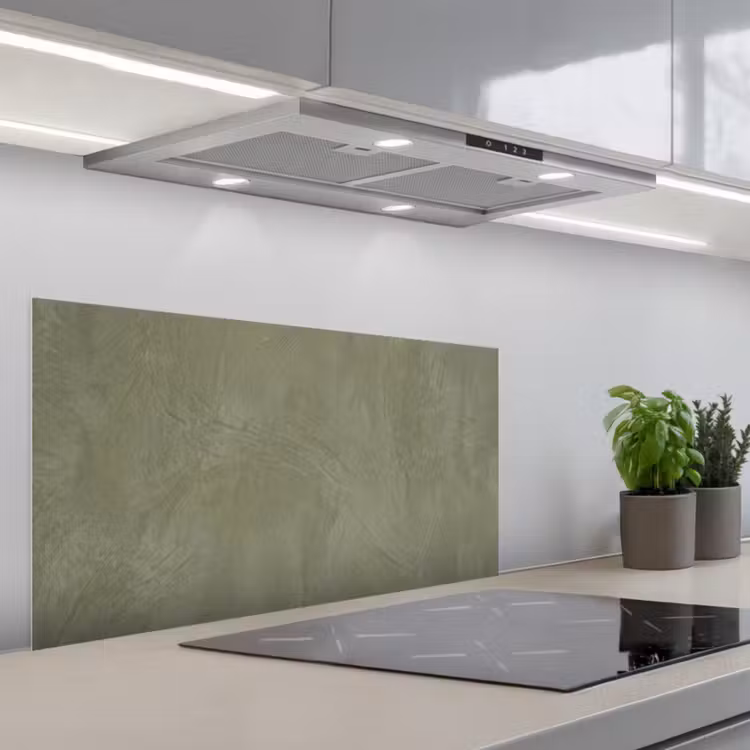 Textuur - Betonlook - Achtergrond - Modern - Groen keuken achterwand spatscherm middel -3d_schuin