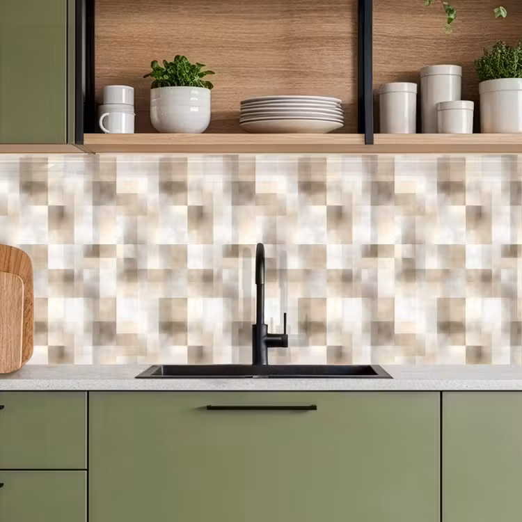 Textuur - Linnen - Beige keuken achterwand 2 middel 871 -sfeer3