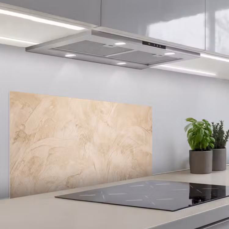 Textuur - Patroon - Abstract - Modern - Beige keuken achterwand spatscherm middel -3d_schuin