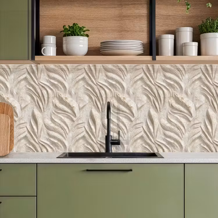 Textuur - Reliëf - Beige keuken achterwand 2 middel 871 -sfeer3