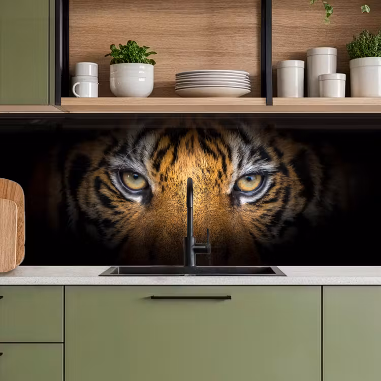 Tijger - Zwart - Dier keuken achterwand 2 middel -sfeer3