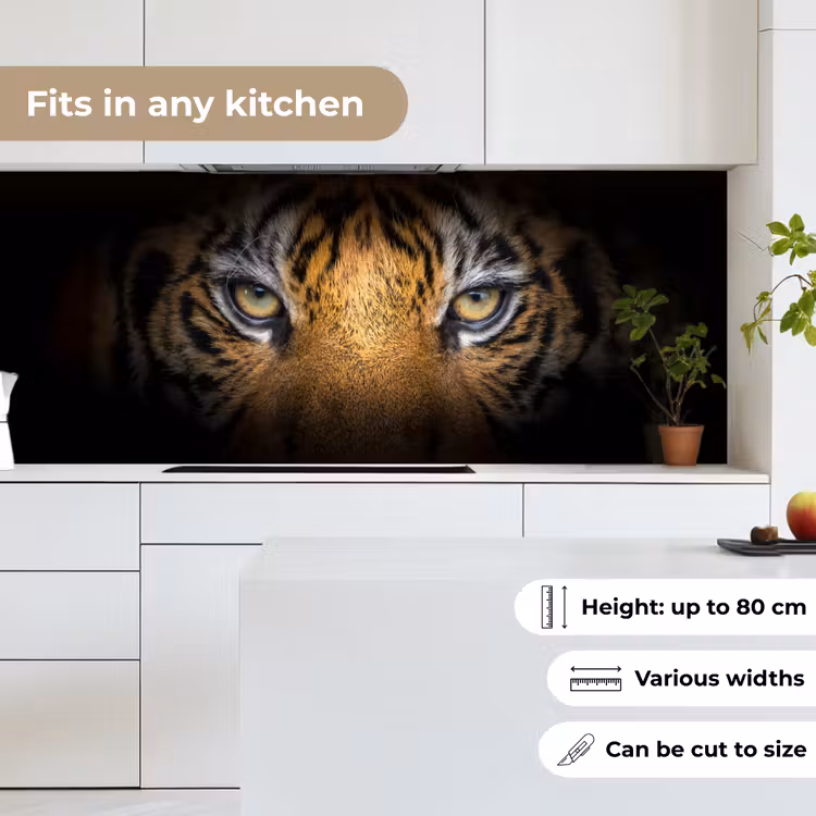 Tijger - Zwart - Dier keuken achterwand 2 middel -sfeer4_UK