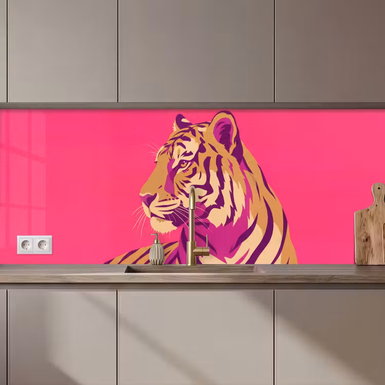 Tijger - Modern - Neon keuken achterwand 2 middel zz_3dshopping