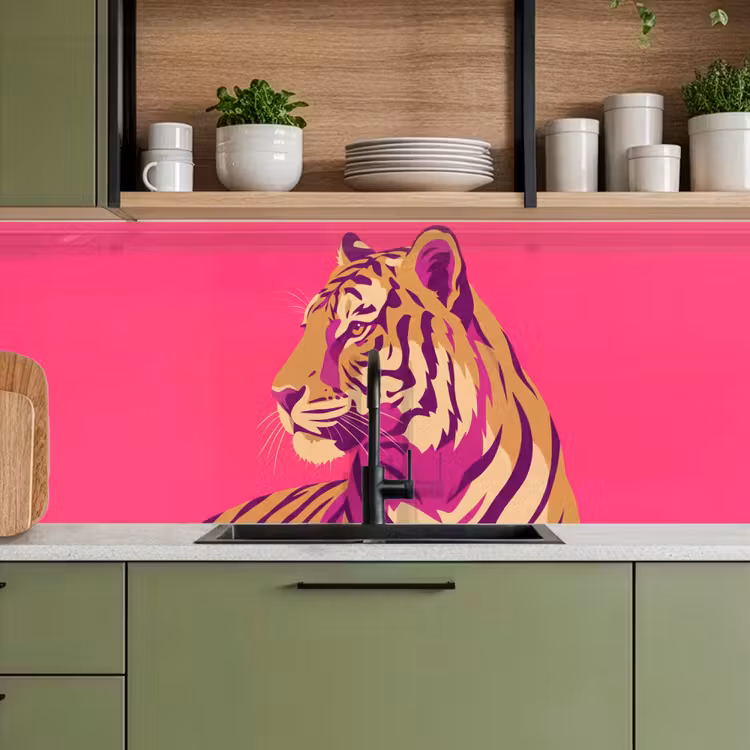 Tijger - Modern - Neon keuken achterwand 2 middel -sfeer3