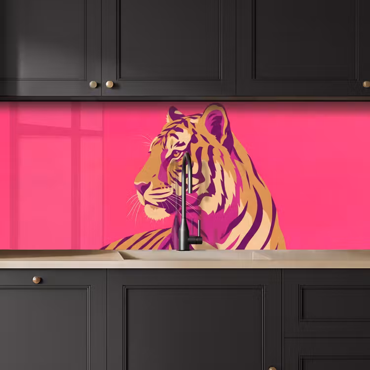Tijger - Modern - Neon keuken achterwand 2 middel -sfeer1