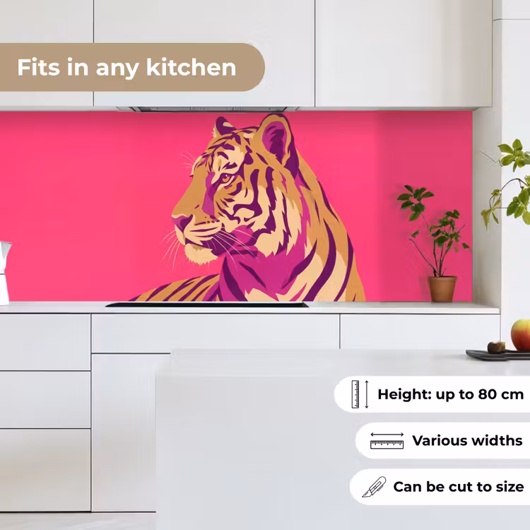 Tijger - Modern - Neon keuken achterwand 2 middel -sfeer4_UK