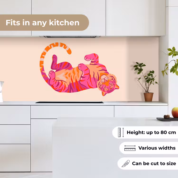 Tijger - Roze - Oranje keuken achterwand 2 middel -sfeer4_UK