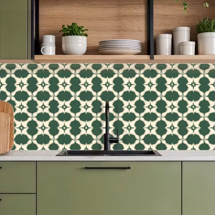 Tegel - Klassiek - Groen keuken achterwand 2 middel 871 -sfeer3