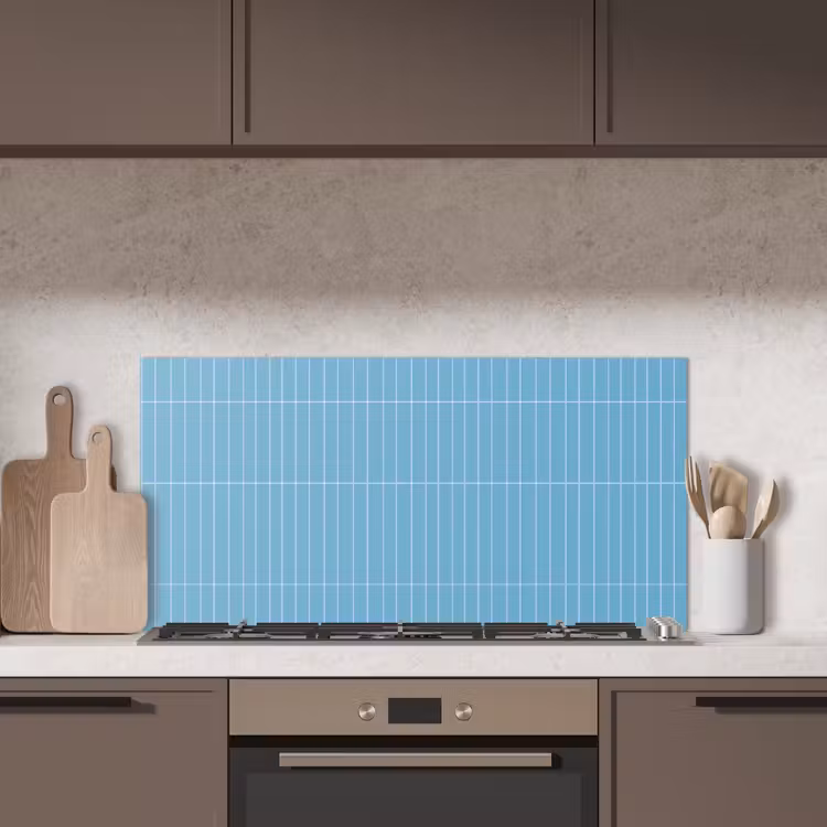 Tegel - Langwerpig - Patroon - Blauw keuken achterwand spatscherm middel 899 -sfeer2