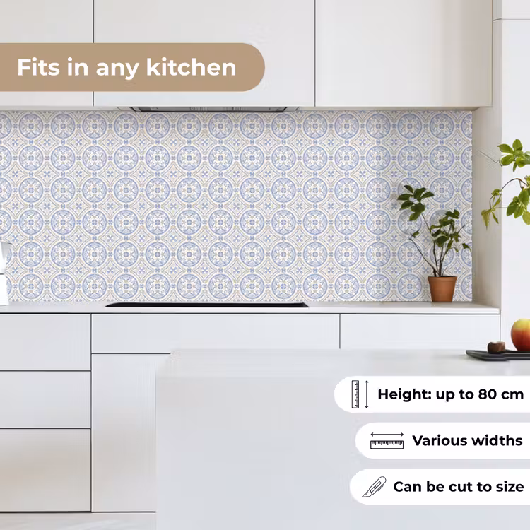 Tegel - Patroon - Beige - Blauw keuken achterwand 2 middel 871 -sfeer4_UK