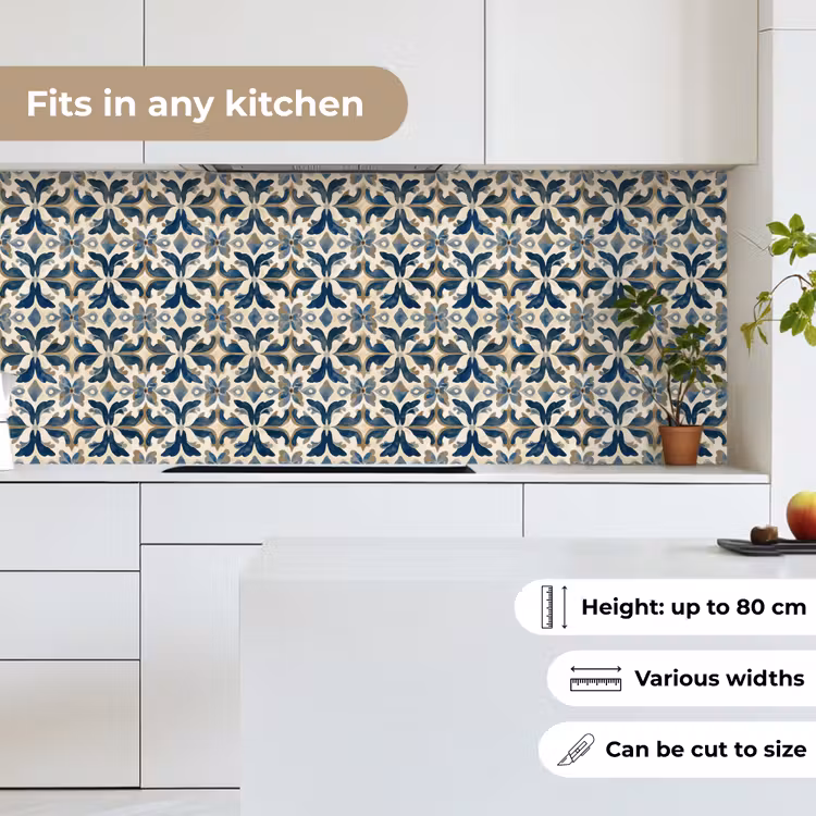 Tegel - Patroon - Blauw - Beige keuken achterwand 2 middel 871 -sfeer4_UK