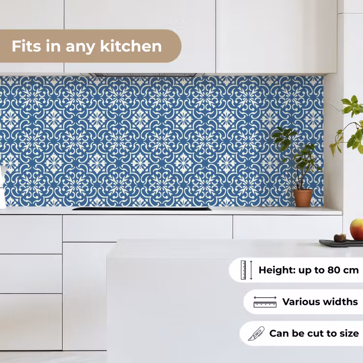 Tegel - Patroon - Blauw - Wit keuken achterwand 2 middel 871 -sfeer4_UK