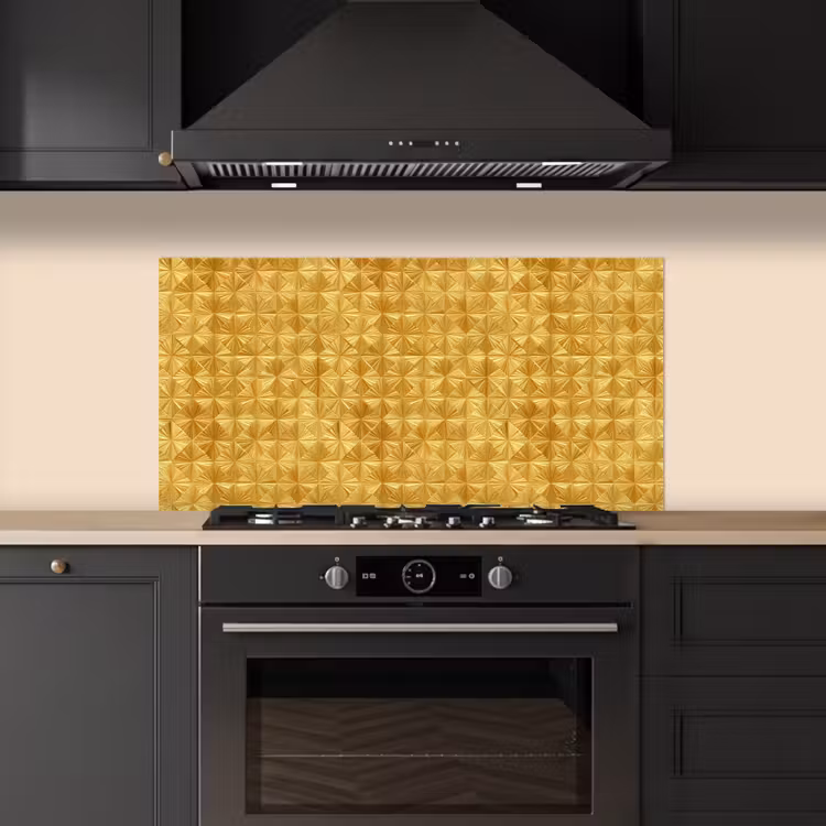 Tegels - Geometrisch - Reliëf - Goud keuken achterwand spatscherm middel 899 -sfeer1