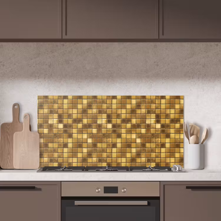 Tegels - Mozaïek - Luxe - Warm Goud keuken achterwand spatscherm middel 899 -sfeer2