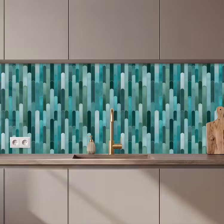 Tegels - Langwerpig - Turquoise keuken achterwand 2 middel 871 zz_3dshopping