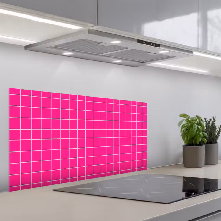 Tegels - Vierkant - Fuchsia keuken achterwand spatscherm middel 899 -3d_schuin