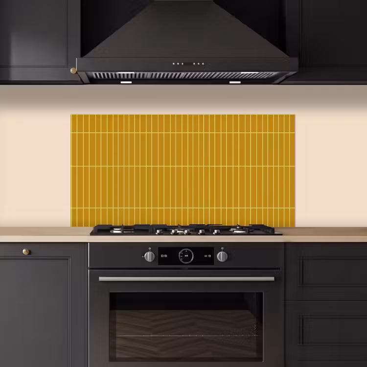 Tegels - Verticaal - Mosterdgeel keuken achterwand spatscherm middel 899 -sfeer1