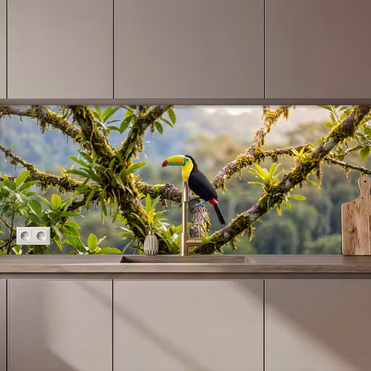 Toekan - Jungle - Natuur - Kleurrijk keuken achterwand 2 middel zz_3dshopping