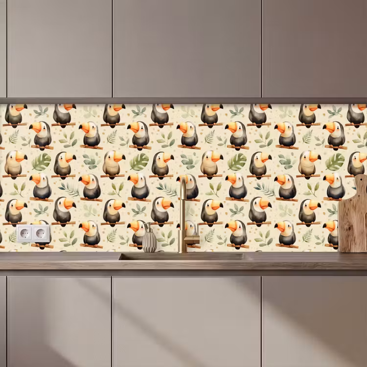 Toekans - Exotisch - Kleurrijk keuken achterwand 2 middel 871 zz_3dshopping