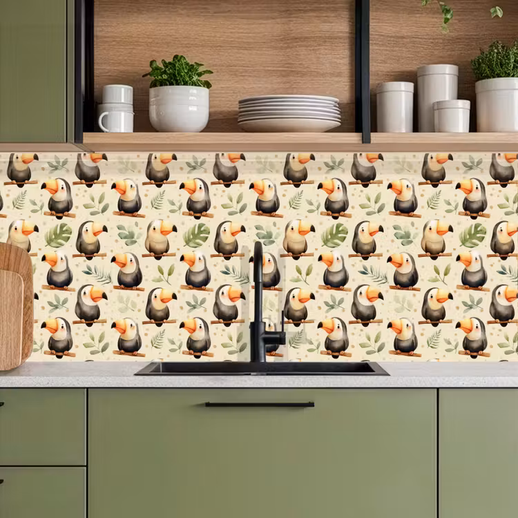 Toekans - Exotisch - Kleurrijk keuken achterwand 2 middel 871 -sfeer3