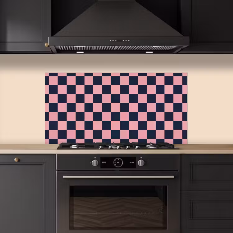 Traditioneel - Patroon - Blauw - Roze keuken achterwand spatscherm middel 899 -sfeer1