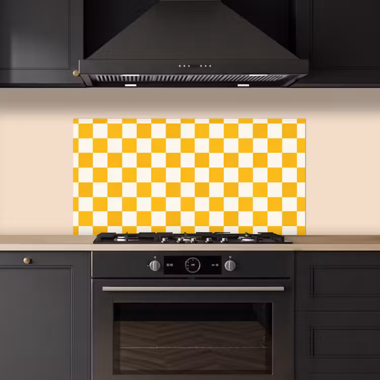 Traditioneel - Patroon - Geel keuken achterwand spatscherm middel 899 -sfeer1