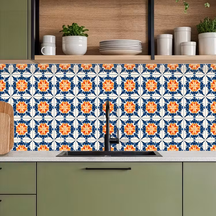 Traditioneel - Tegel - Oranje keuken achterwand 2 middel 871 -sfeer3