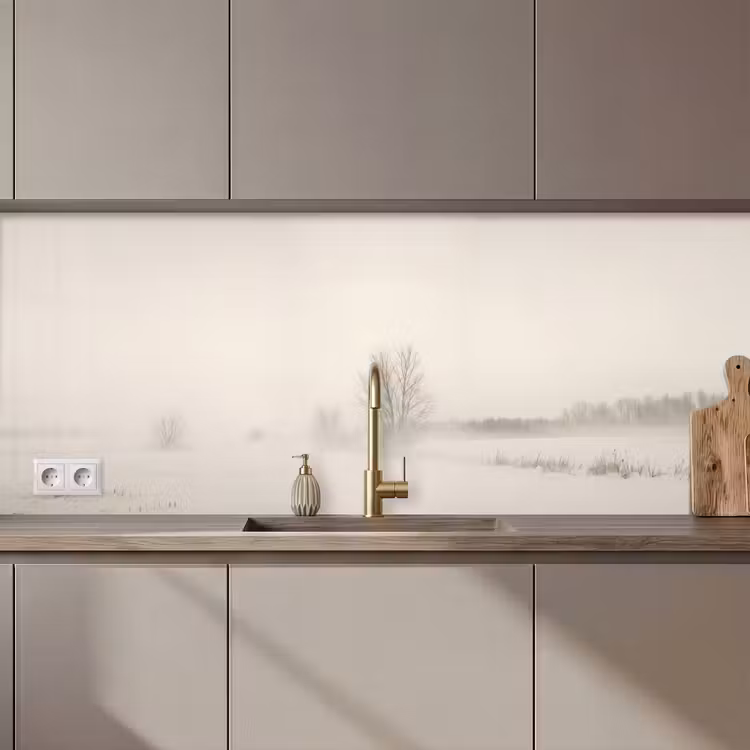 Boom - Mist - Sneeuw - Winter - Minimalistisch keuken achterwand 2 middel zz_3dshopping